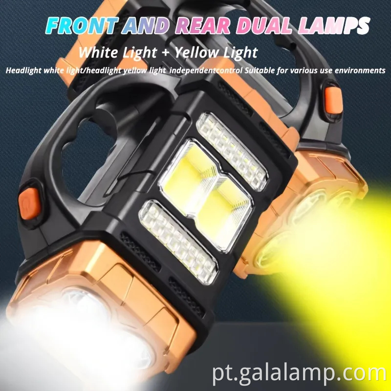 Lanterna de lanterna LED solar e USB portátil e USB